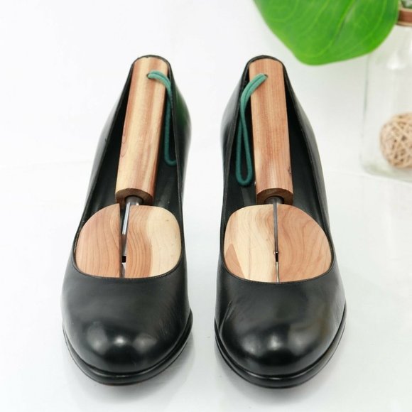 Stuart Weitzman Dress Pump Size 9.5 Black Leather Classic Stiletto High Heel - Picture 3 of 11